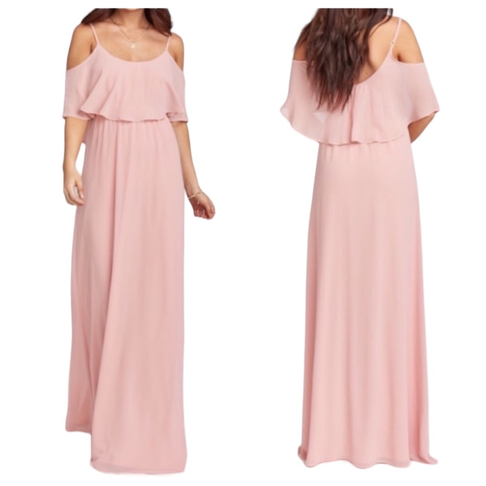Show Me Your MuMu Caitlin Bridal Ruffle Maxi Dress Sx XS
